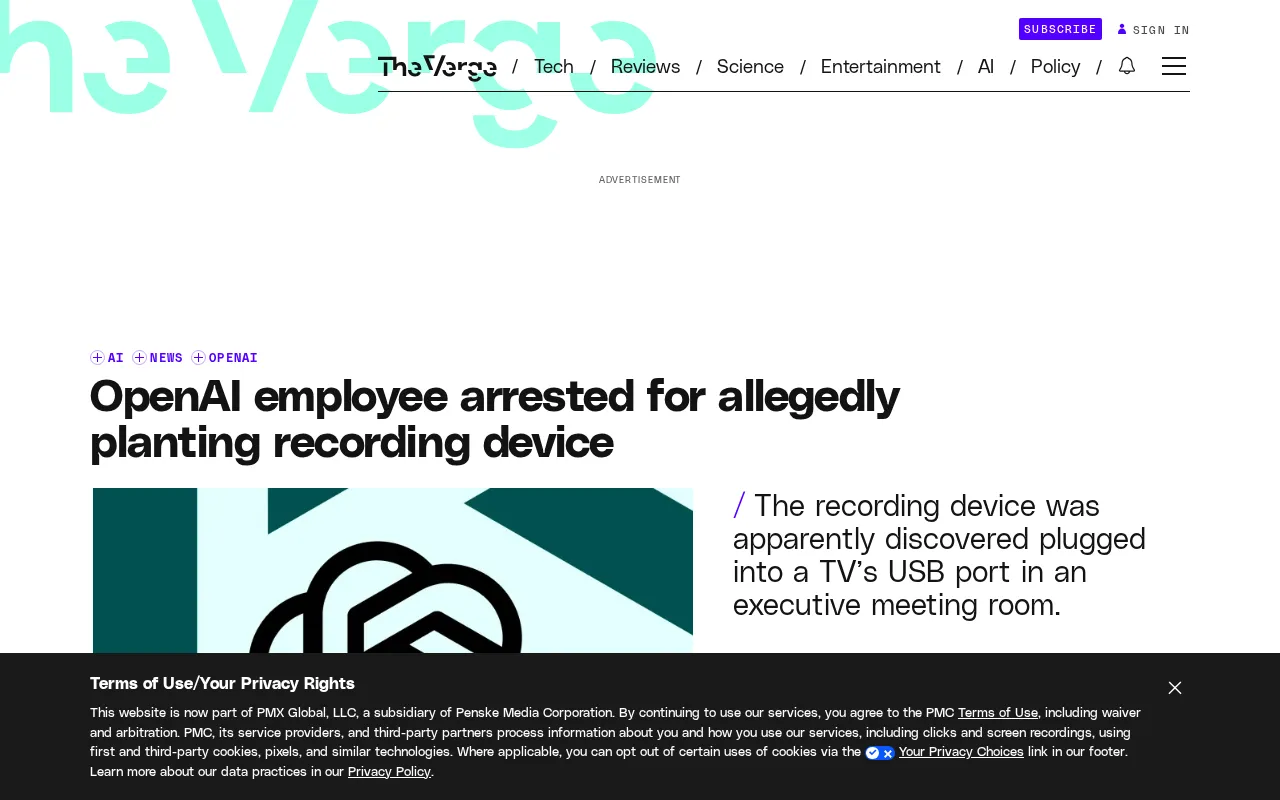 OpenAI Engineer Arrested for Allegedly Planting Bug in Conference Room