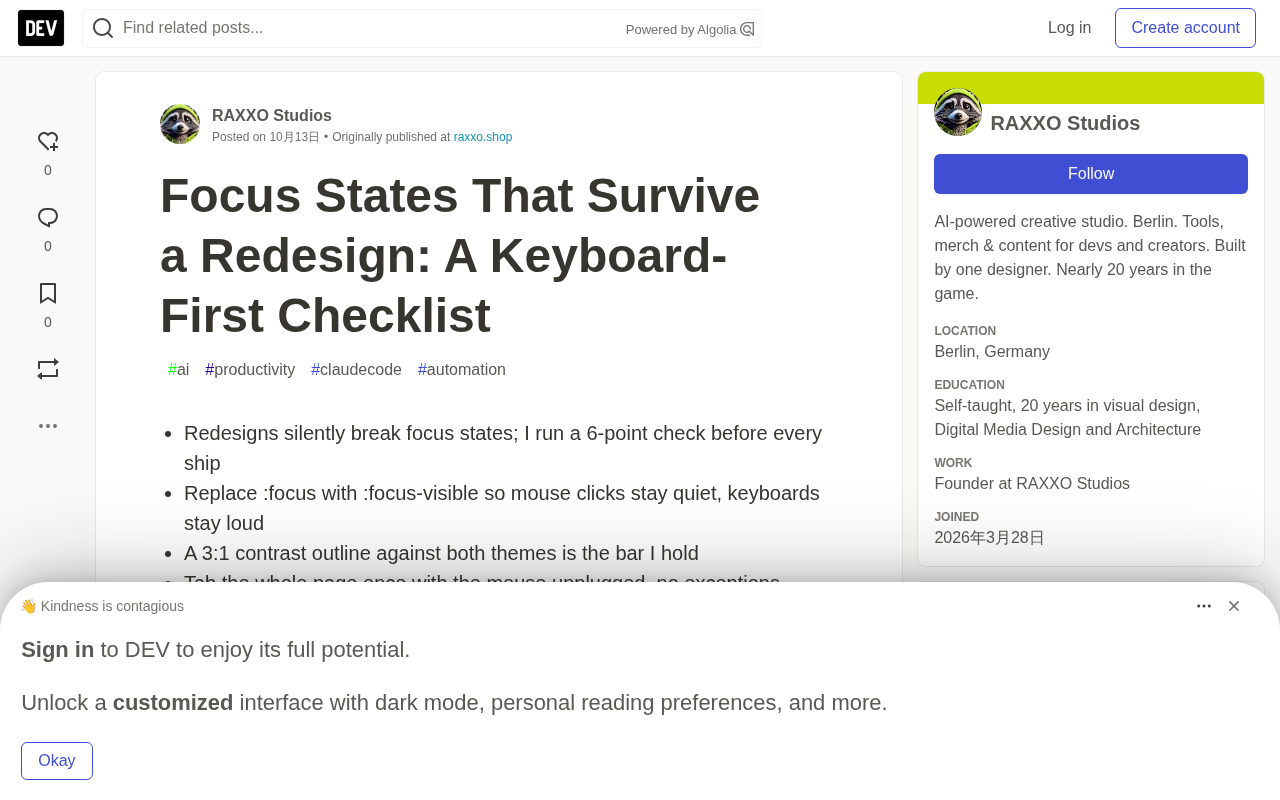 Why Does Focus State Always Break After a Refactor? A Keyboard-First Checklist