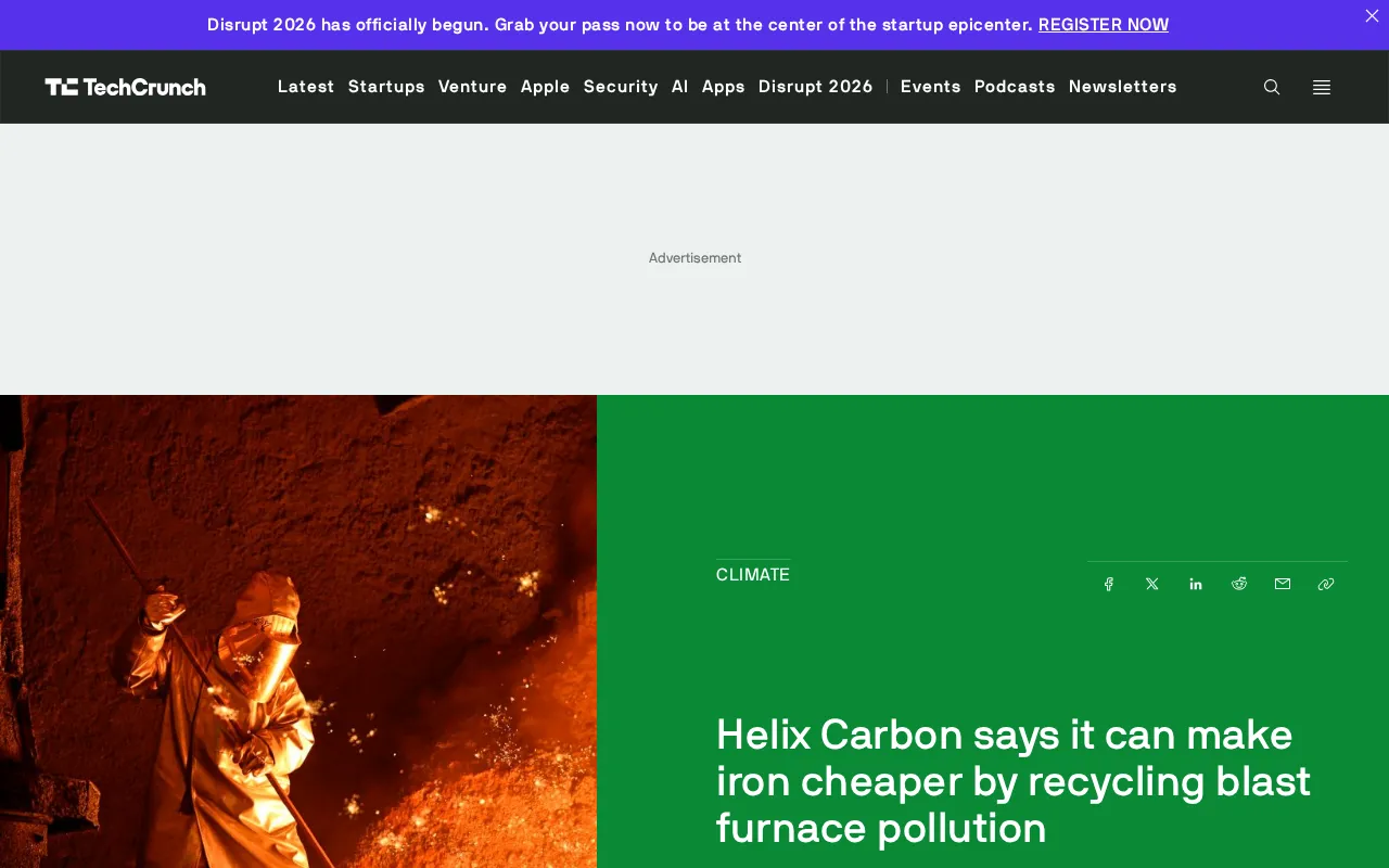 Helix Carbon: Recycling Blast Furnace Off-Gas to Make Iron Cheaper and Cleaner