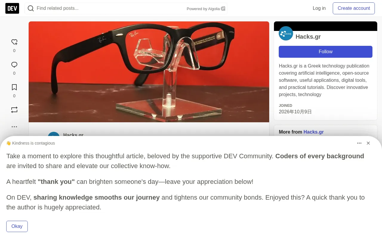 Ray-Ban Meta Audio Launched: Camera-Free Smart Glasses Starting at $349