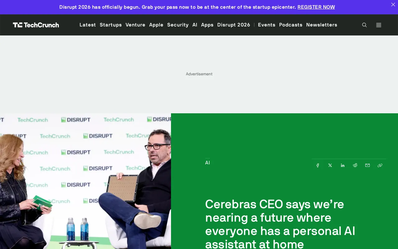 Cerebras CEO Predicts: Personal AI Assistants Will Enter Every Home
