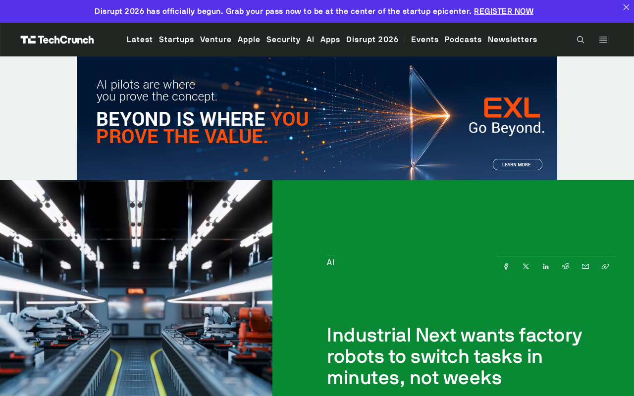 Retooling in Minutes: Industrial Next Redefines Factory Robot Flexibility