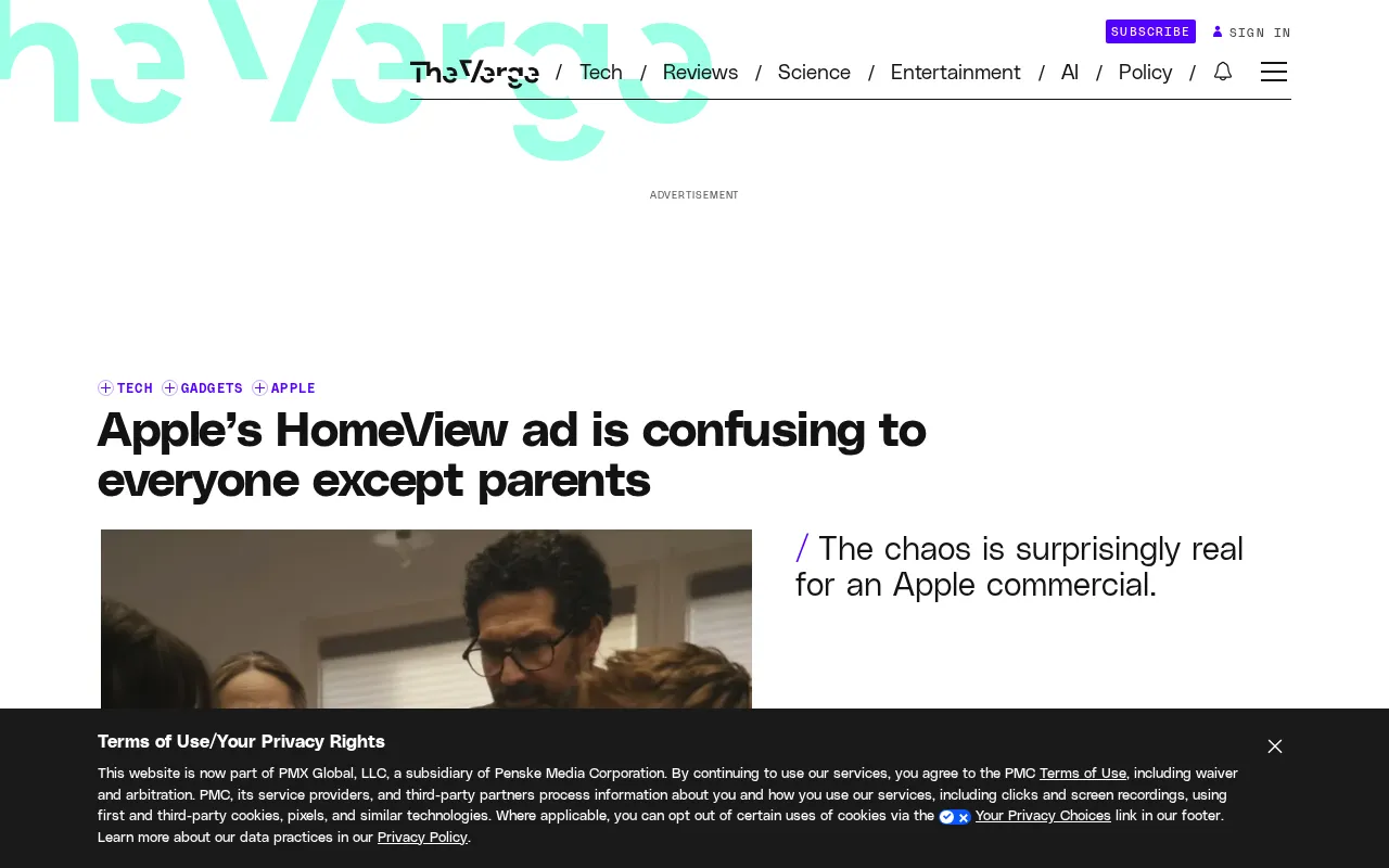 Apple HomeView ad screenshot
