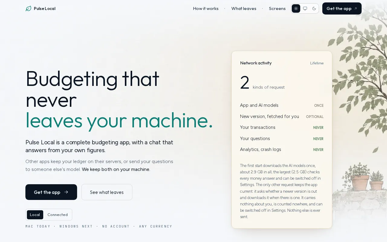 Pulse Local: A Mac Budgeting App That Runs AI Models Locally
