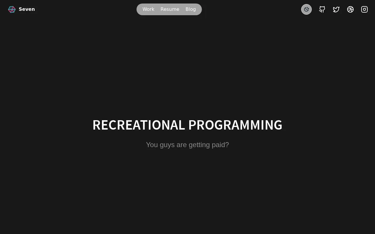 Recreational Programming: When Coding Returns to Pure Joy