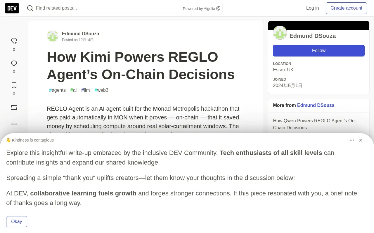 How Kimi Powers REGLO Agent's On-Chain Decisions