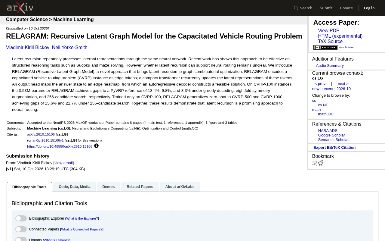 RELAGRAM: Recursive Latent Graph Model Revolutionizes Vehicle Routing Problem Solving