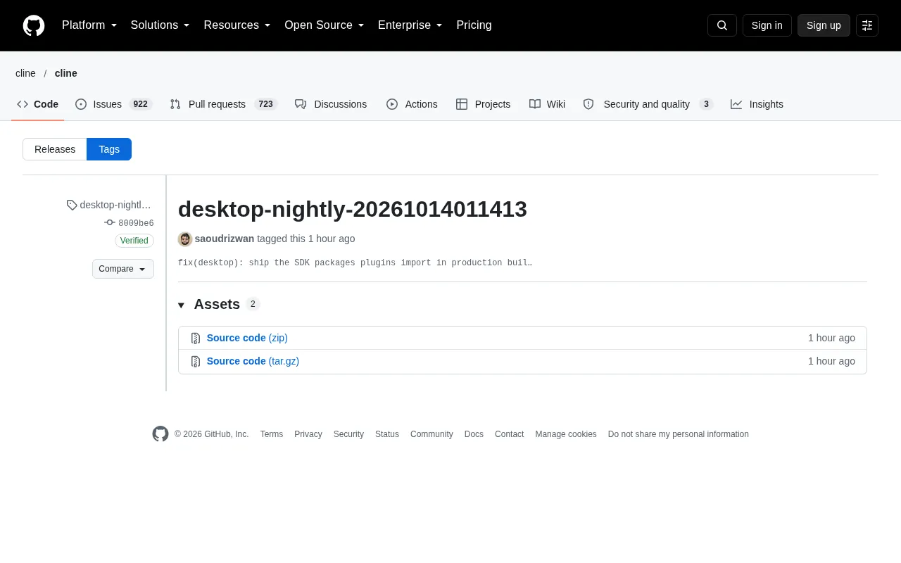 Cline Desktop Nightly Build Fix: Shipping Plugin SDK Packages in Production