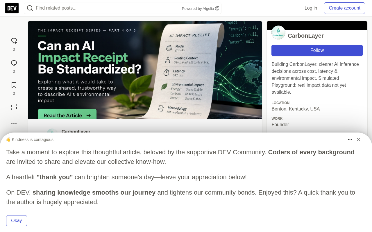 Can AI Impact Receipts Be Standardized? CarbonLayer's Open Exploration