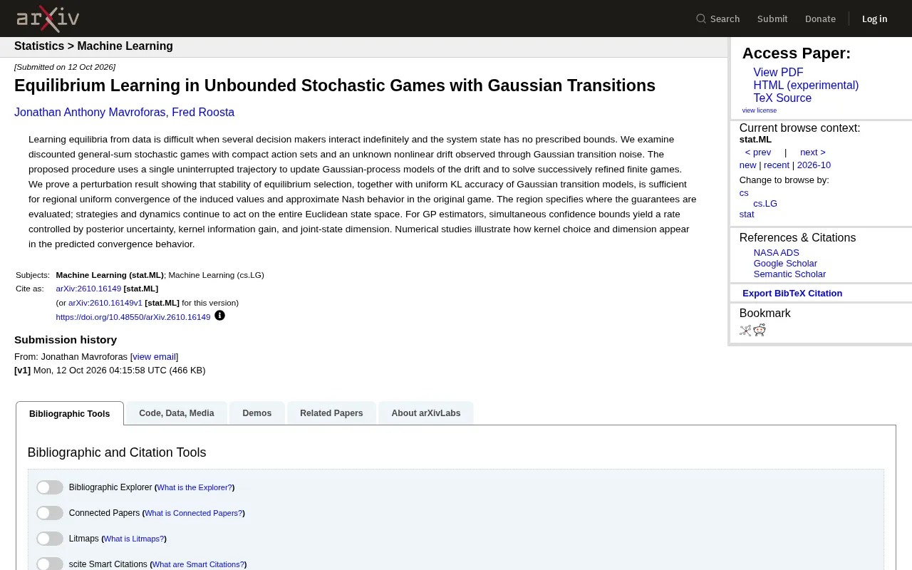 Equilibrium Learning in Unbounded Stochastic Games: A New Approach with Gaussian Transitions