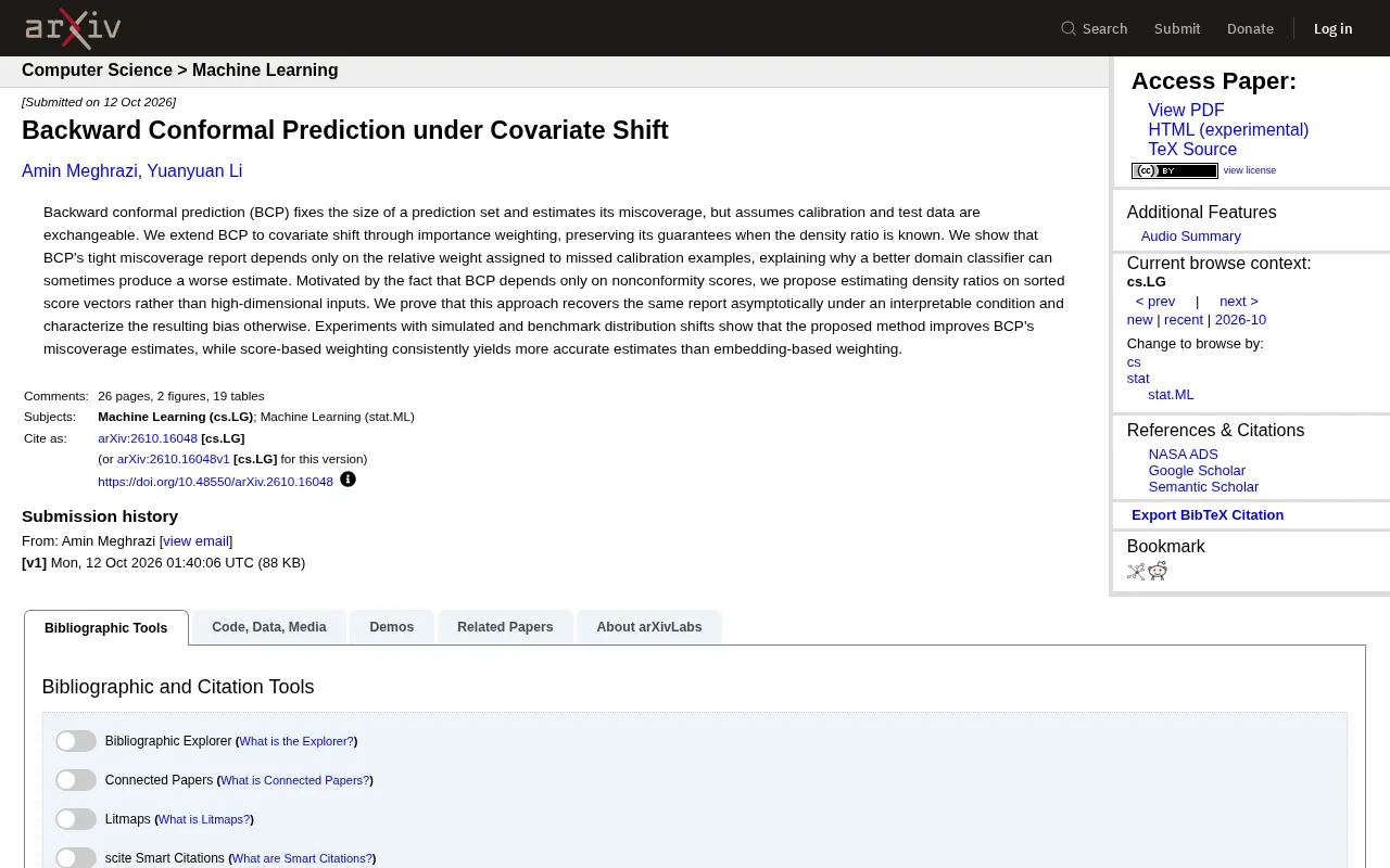 Backward Conformal Prediction Under Covariate Shift: New Method Improves Estimation Accuracy