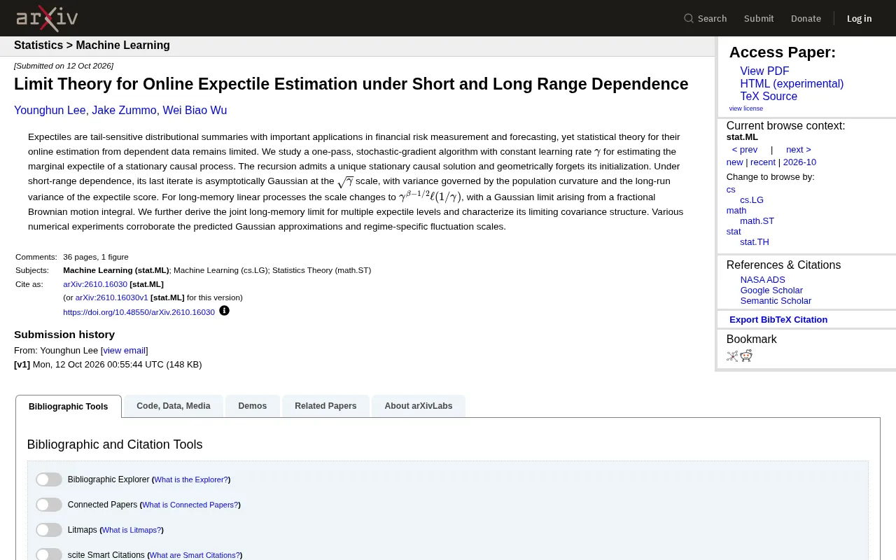 Limit Theory for Online Expectile Estimation: New Breakthroughs under Short and Long Range Dependence