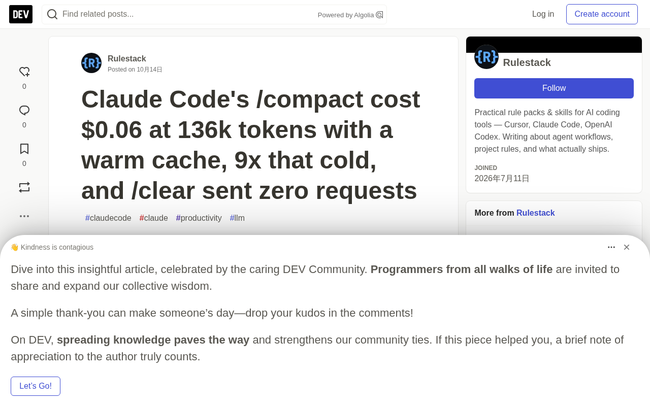 Measured Claude Code /compact Costs: $0.06 with Warm Cache, 9x Pricier Cold