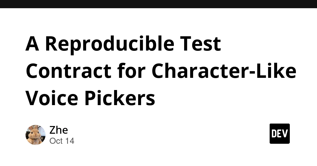 A Reproducible Test Contract: Making Character-Like AI Voice Picking Auditable
