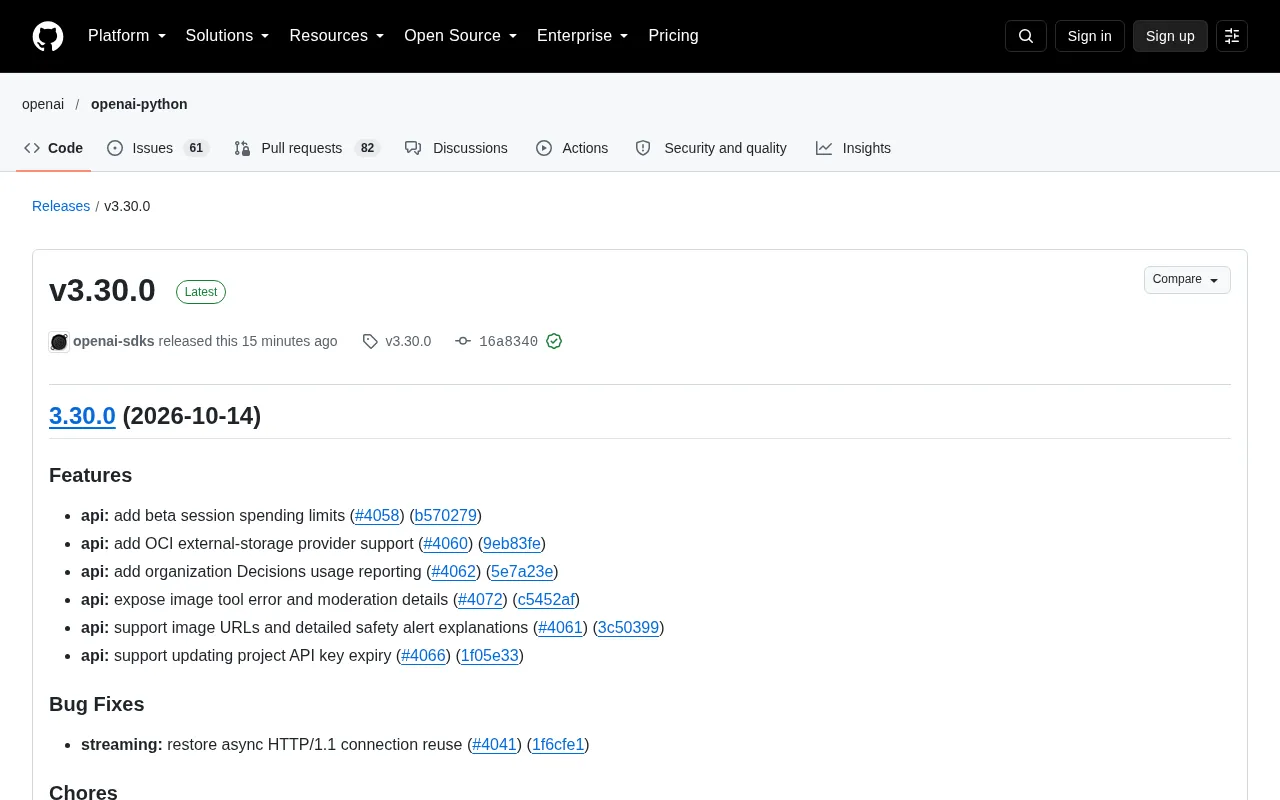 OpenAI SDK v3.30.0 Released: Session Spending Limits and Image Safety Upgrades