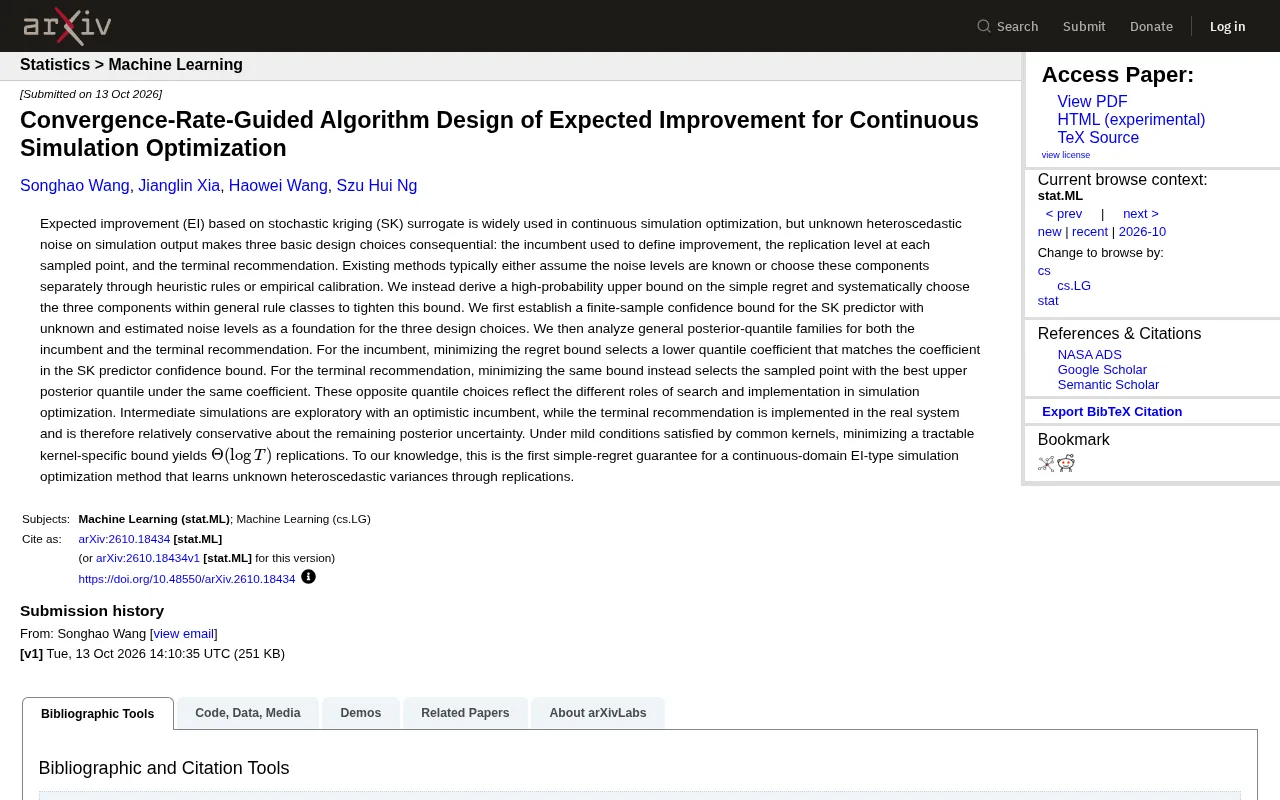 EI Algorithm's Three Design Choices Get First Theoretical Backing: Convergence Rates Guide Simulation Optimization