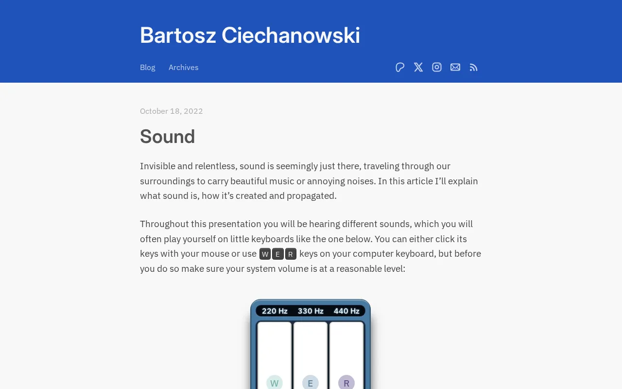 Interactive Science Masterpiece: Bartosz Ciechanowski Illustrates the Nature of Sound