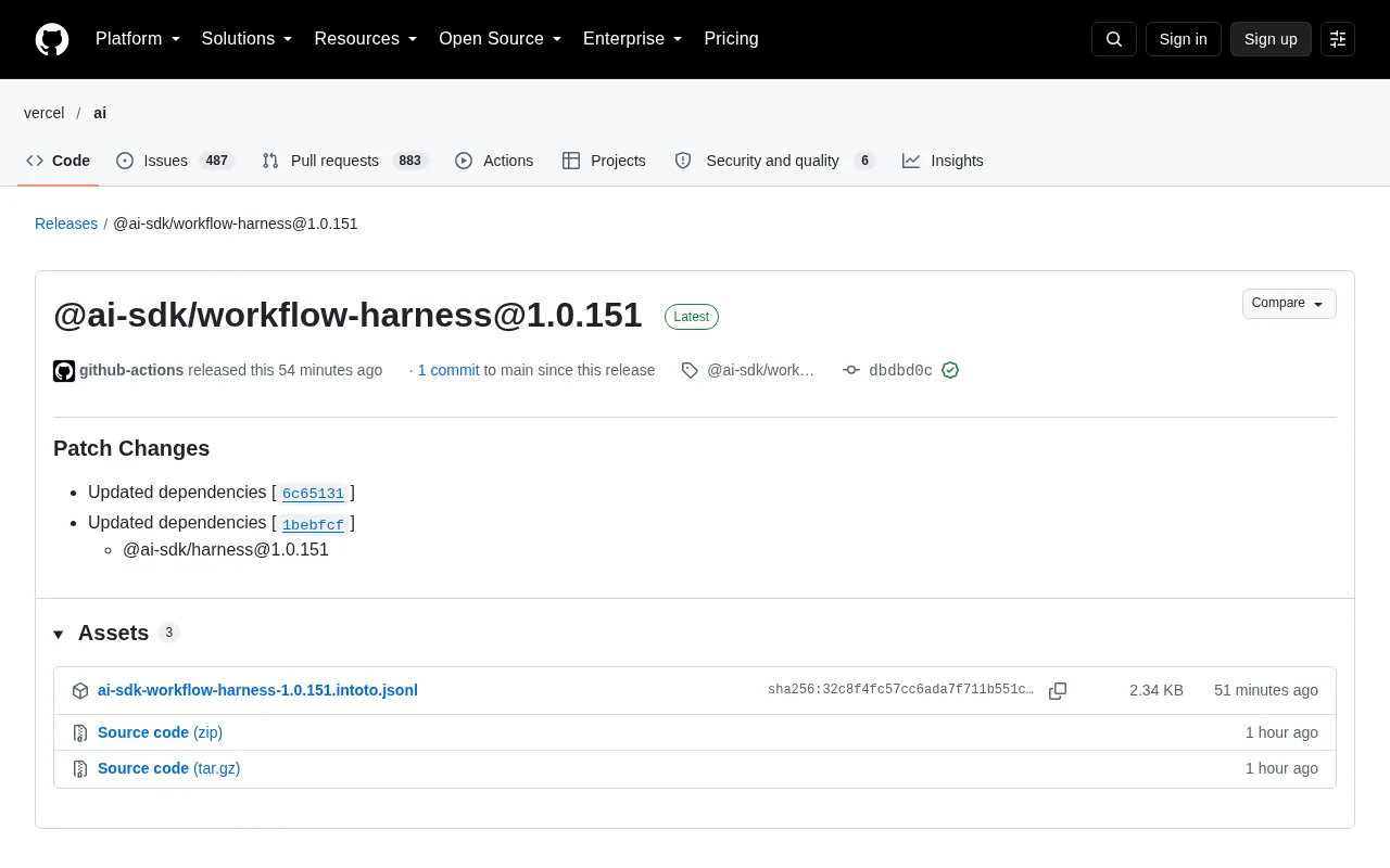 AI SDK workflow-harness 1.0.151 released