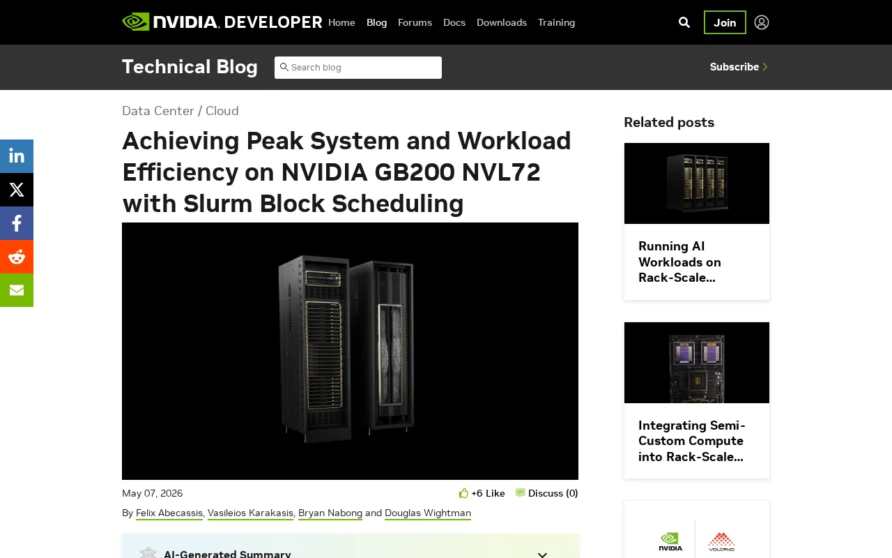 GB200 NVL72 Block Scheduling in Practice: How Slurm Squeezes Every Bit of Rack-Level NVLink Performance
