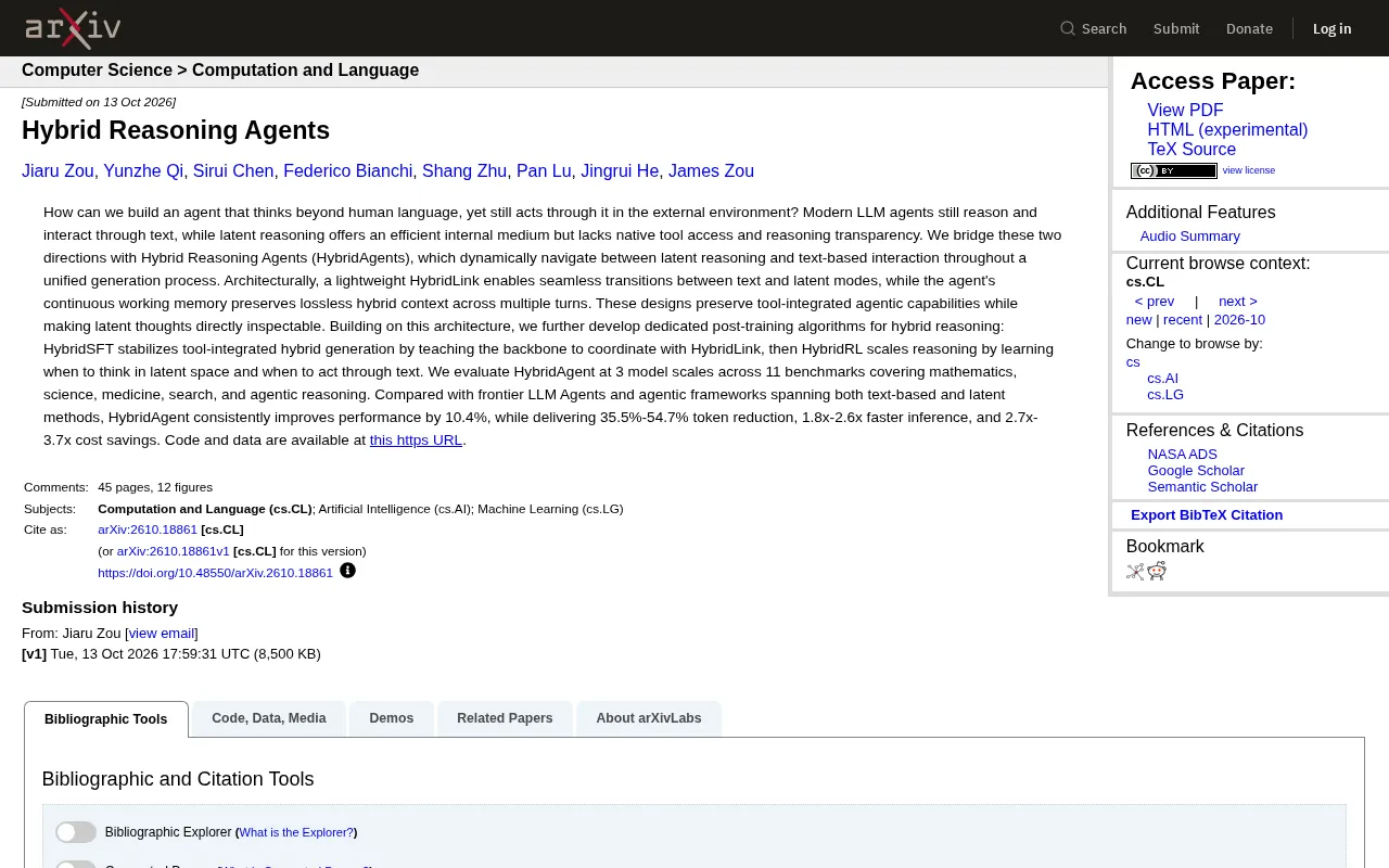 Hybrid Reasoning Agents Architecture Overview
