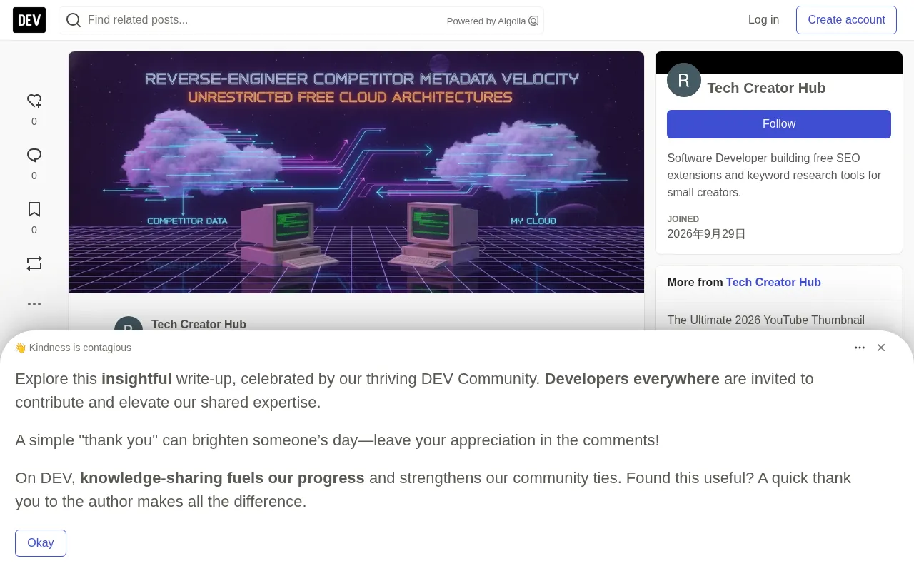 Reverse-Engineering Competitor Metadata with Free Cloud Tools: A YT SEO Suite Deep Dive