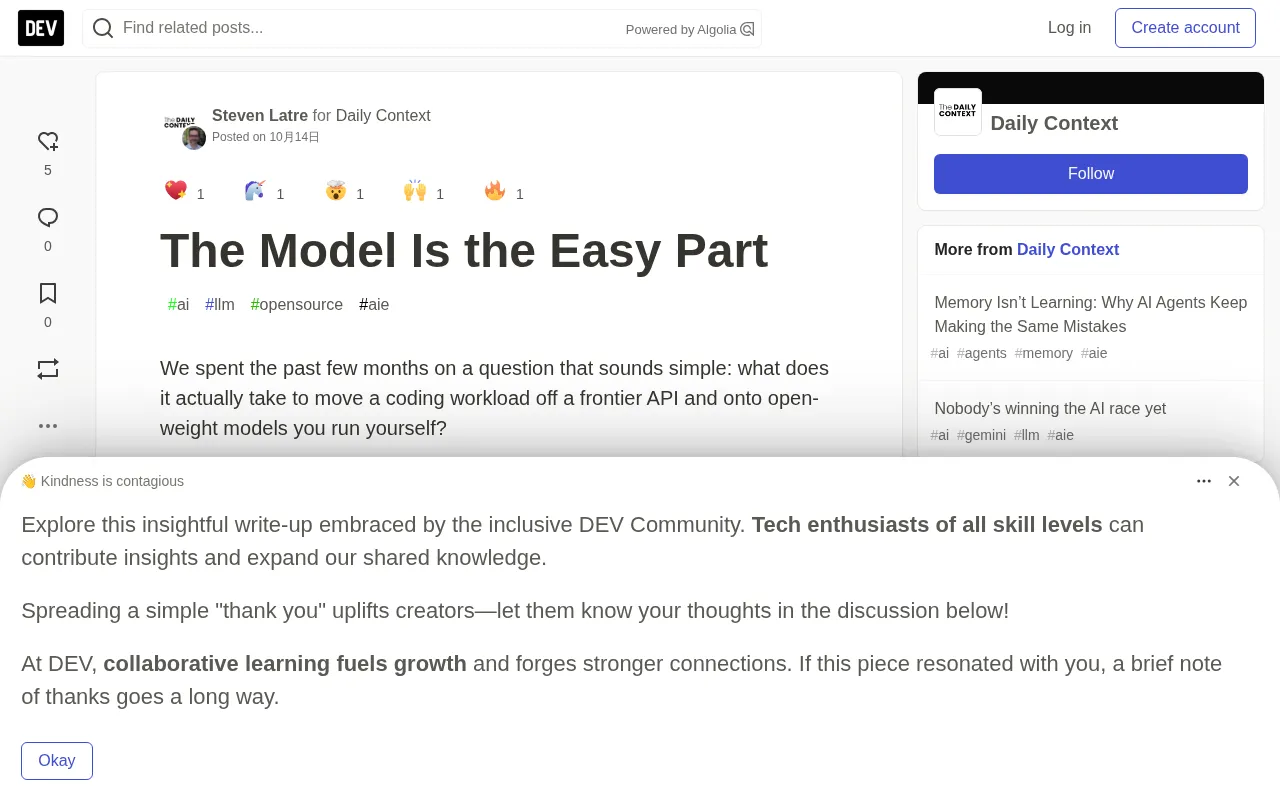 rss source: The Model Is the Easy Part