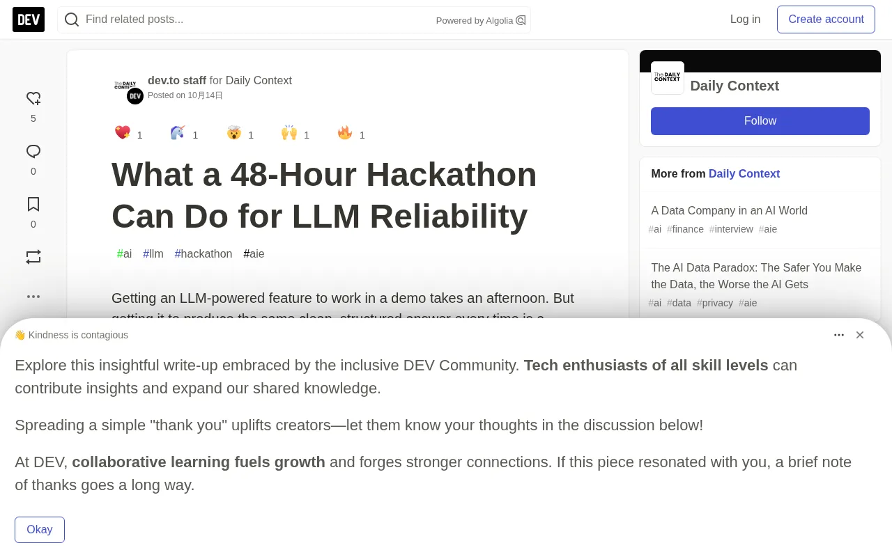 What Can a 48-Hour Hackathon Do for LLM Reliability?
