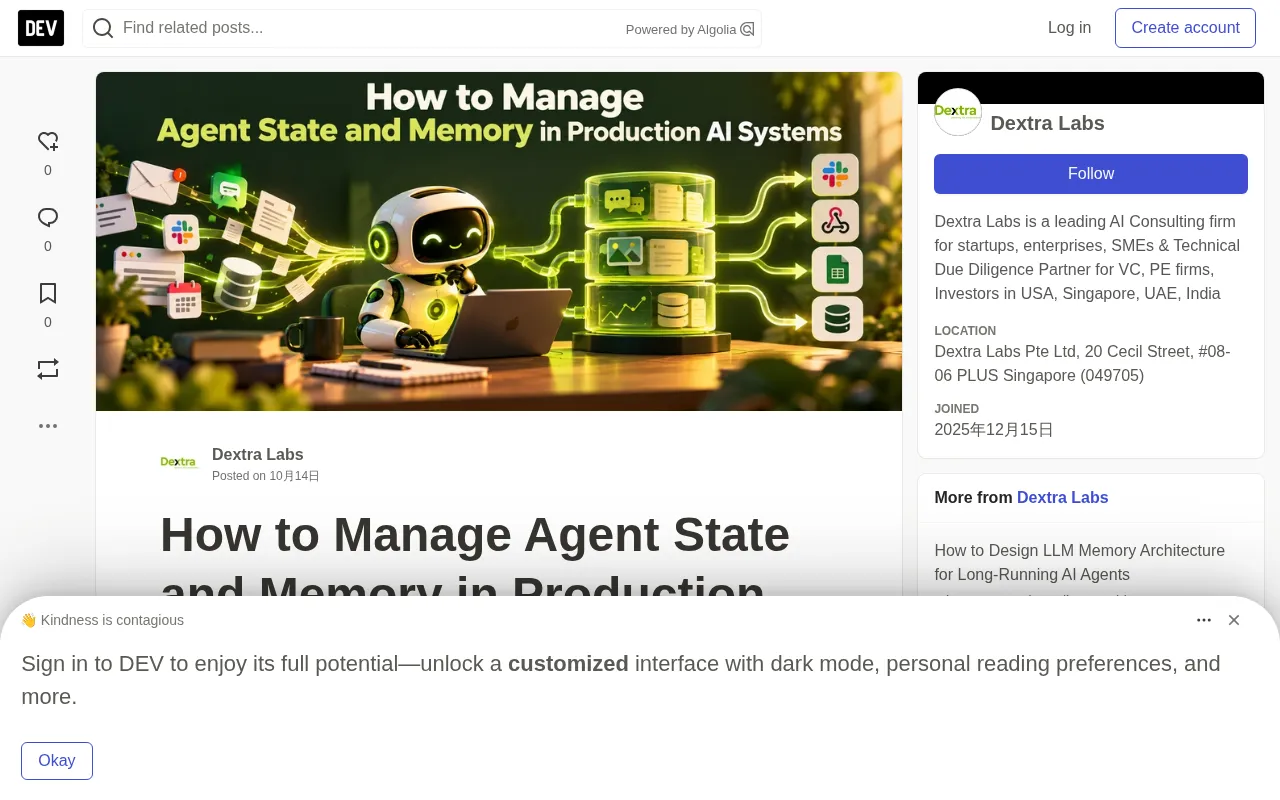 A Practical Guide to Production-Grade AI Agent State and Memory Management