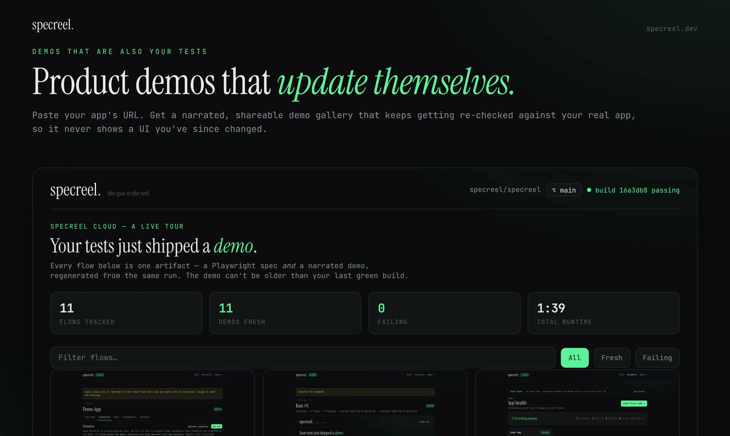 Specreel's product page on Product Hunt