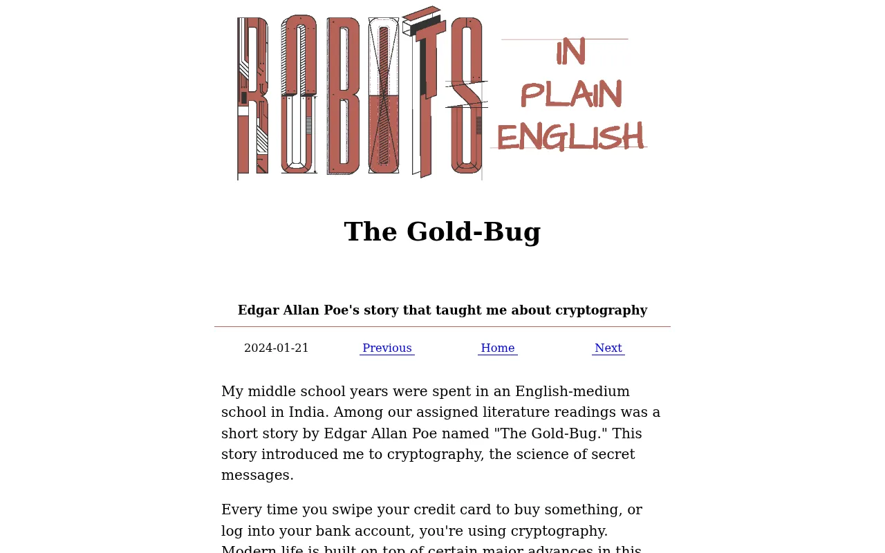 Poe's 'The Gold-Bug': How a Short Story Explains the Core of Cryptography