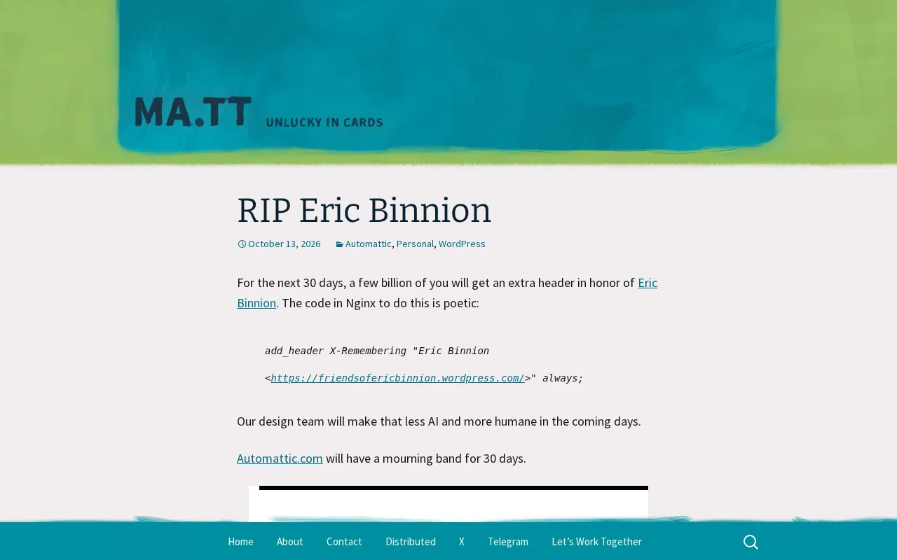 The Missing RSS Feed Incident: A Technical Reflection on the Empty Eric Binnion Feed