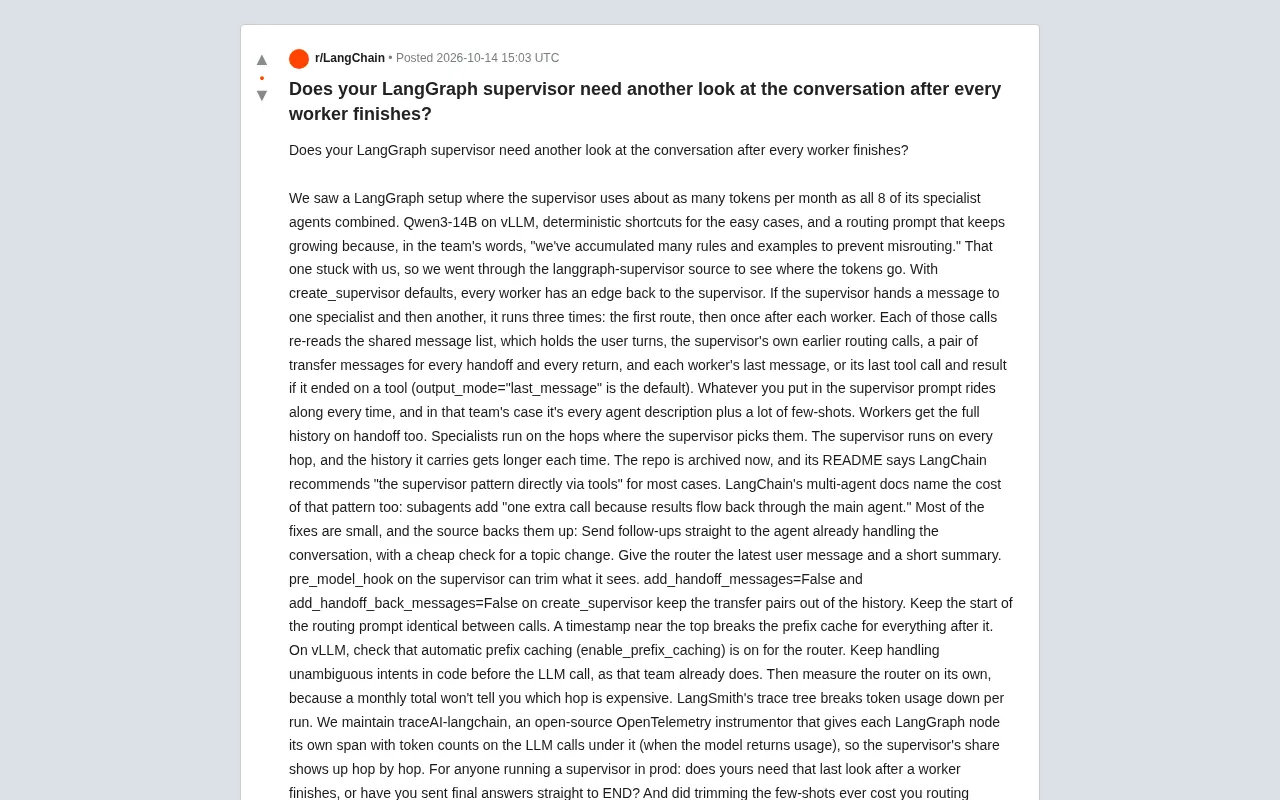 LangGraph Supervisor为何这么烧Token?逐跳拆解成本真相