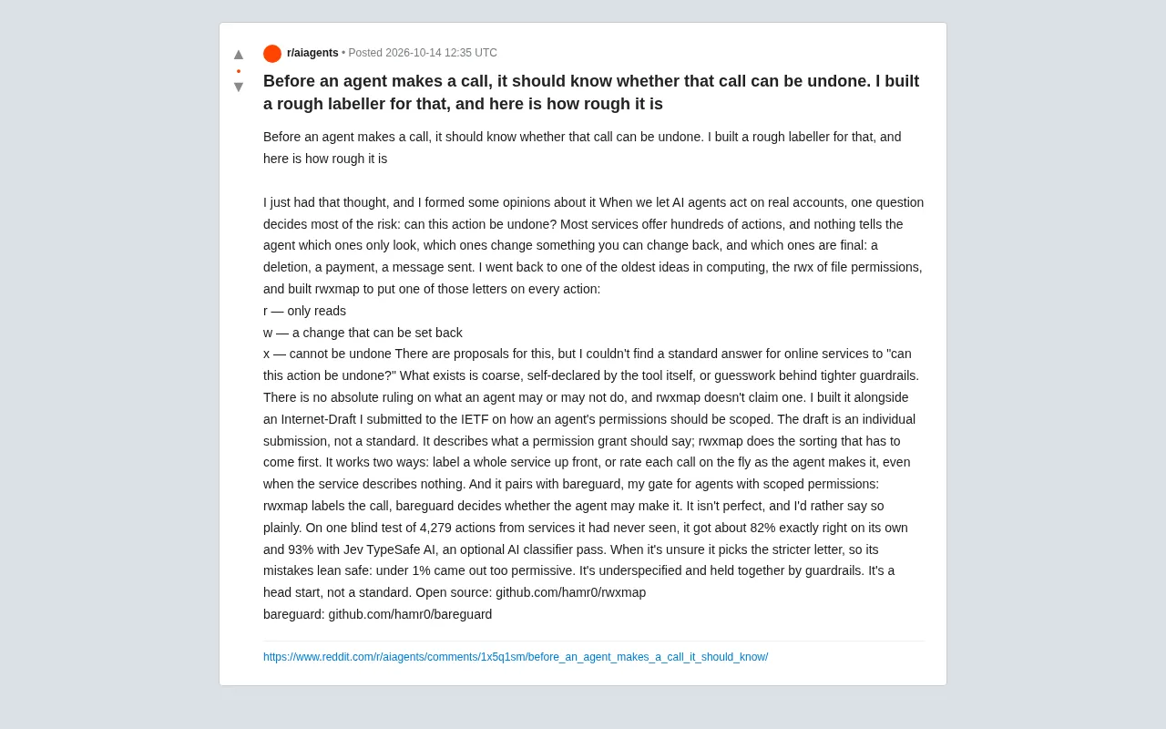Tagging AI Agent Actions with rwx Labels: A Rough but Honest Attempt