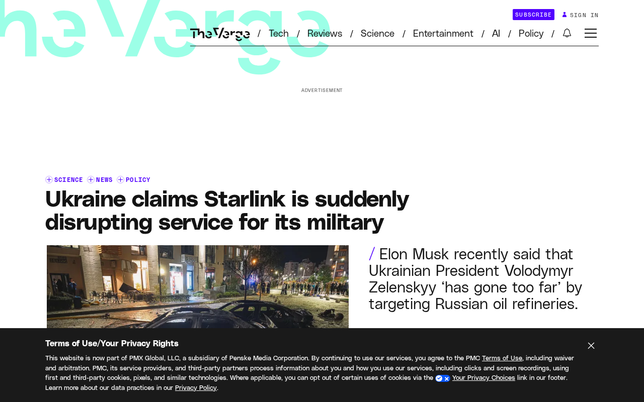 Starlink突限乌克兰军事服务:马斯克与泽连斯基裂痕波及战场通信