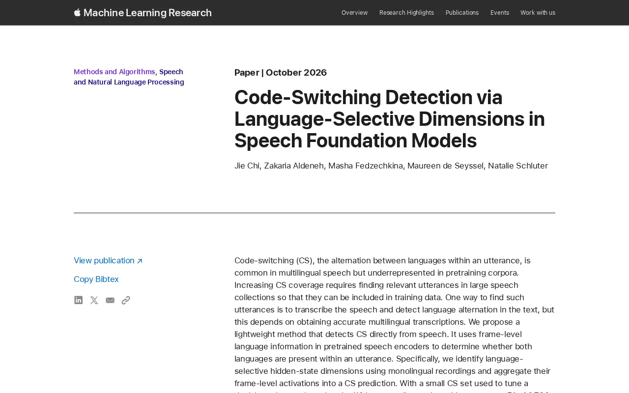 Code-Switching Detection in Speech Foundation Models: A Novel Language-Selective Dimension Approach