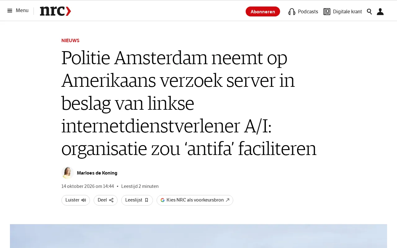 Amsterdam Police Seize Left-Wing ISP's Servers at US Request
