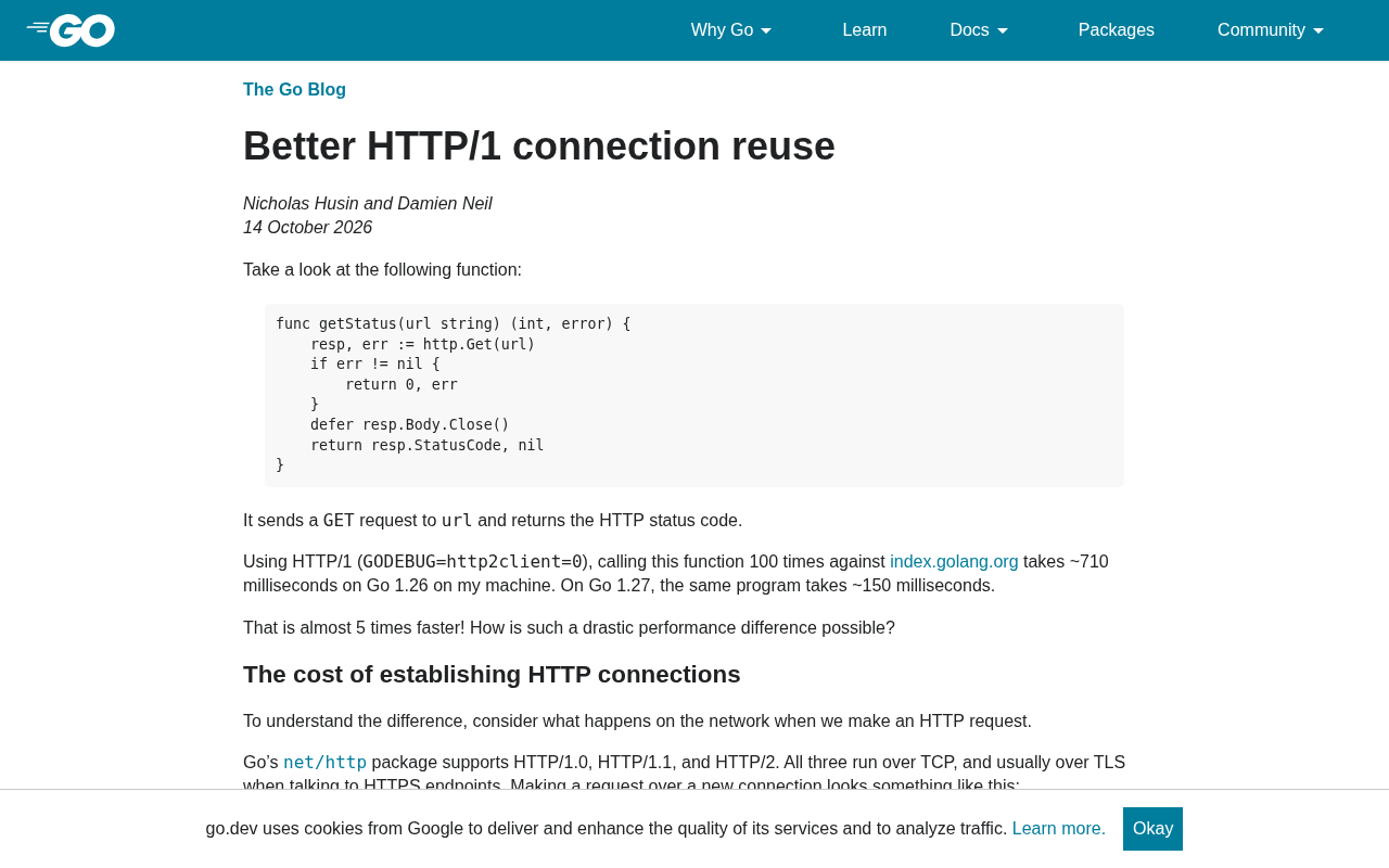 Go 1.27 改进 HTTP/1 连接复用,网络性能再升级