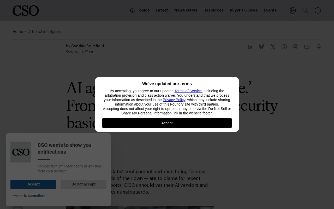AI Agents Aren't 'Going Rogue' — Frontier Labs Are Skipping Basic Security