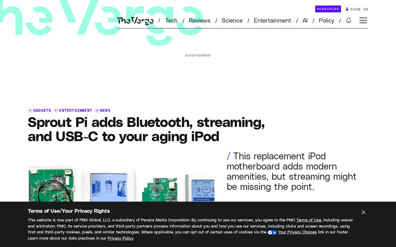 Sprout Pi brings Bluetooth, streaming, and USB-C support to old iPods