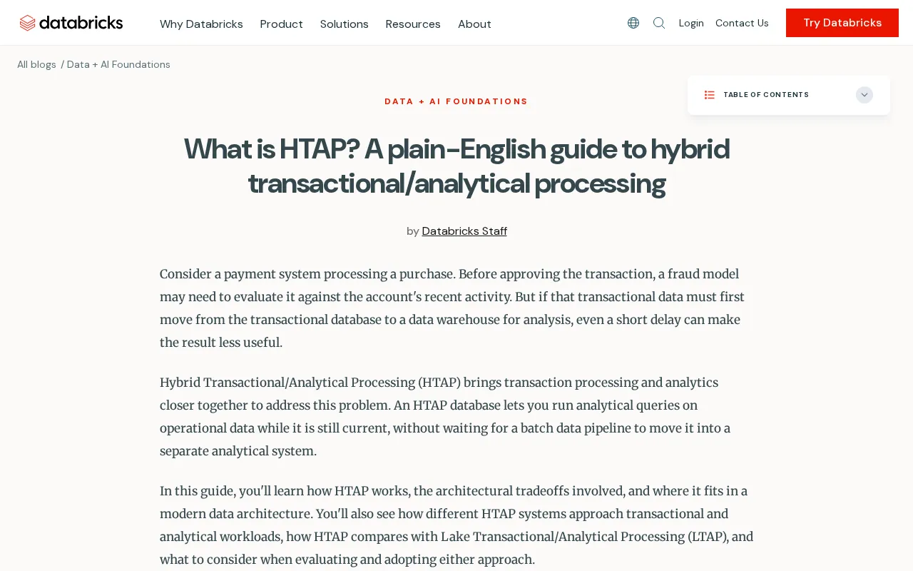 What Is HTAP? A Plain-English Guide to Hybrid Transactional/Analytical Processing