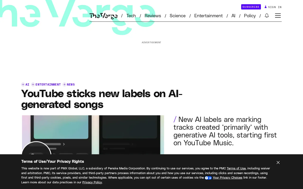 YouTube Slaps "Made with AI" Labels on AI-Generated Songs