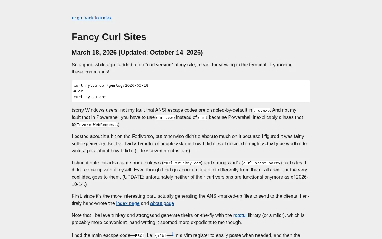 Fancy Curl Sites: A Creative Experiment That Turns curl Commands into Visual Websites