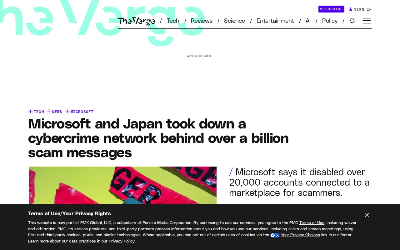 Microsoft and Japanese Police Dismantle Scam SMS Network: Over 1 Billion Phishing Messages Blocked