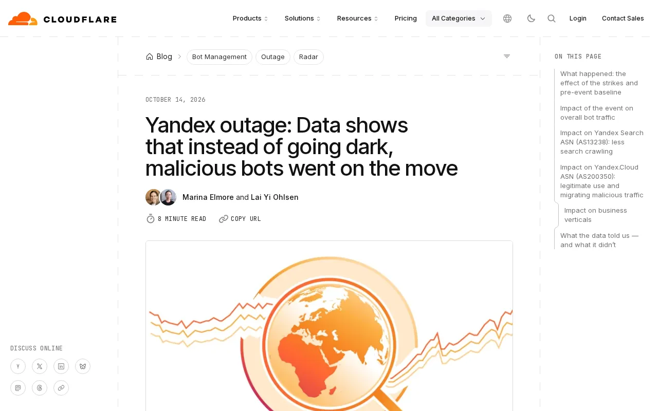 After Yandex Outage, Malicious Bots Pivot: The Undercurrent Revealed by Data