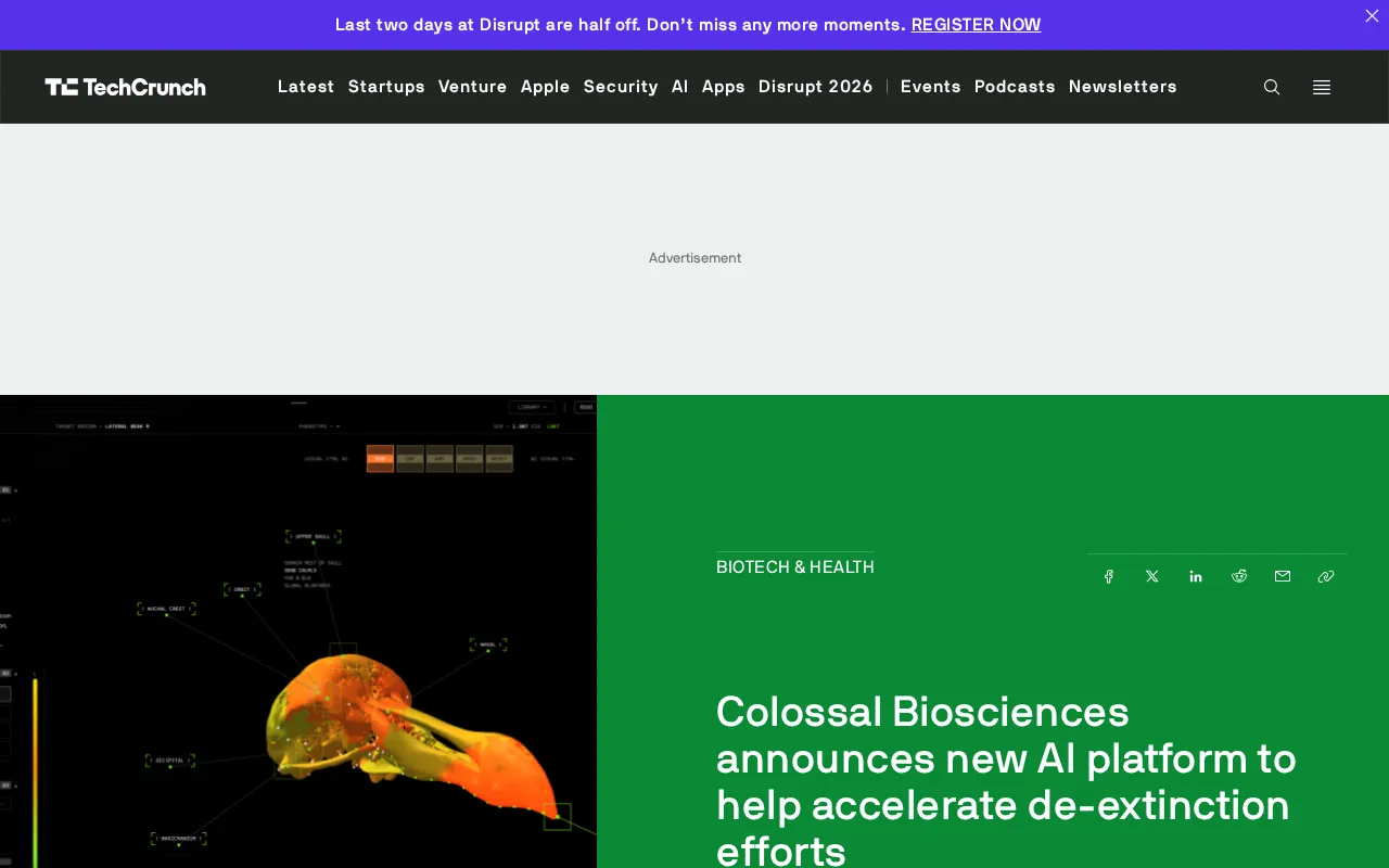 Colossal Launches AI Platform to Accelerate Species De-Extinction