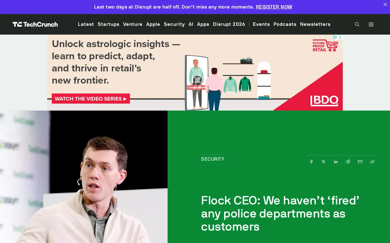 Flock CEO Denies Terminating Police Contracts as Surveillance Controversy Escalates