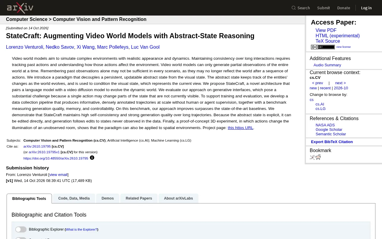 StateCraft: Enhancing Video World Models with Abstract State Reasoning