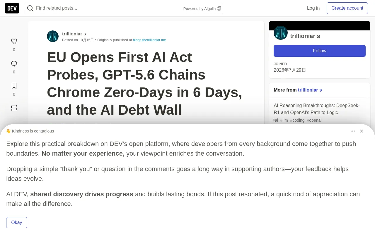EU Opens First AI Act Investigation; GPT-5.6 Chains Three Chrome Zero-Days in Six Days