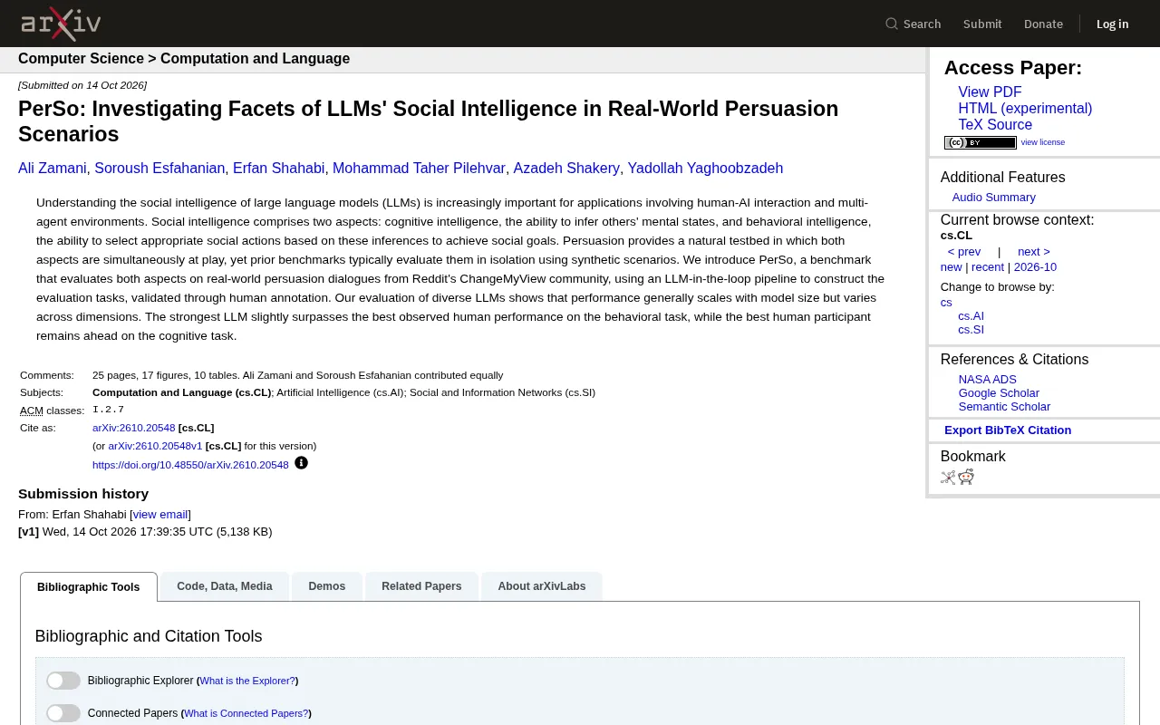 PerSo: A New Benchmark for LLM Social Intelligence in Real-World Persuasion Scenarios