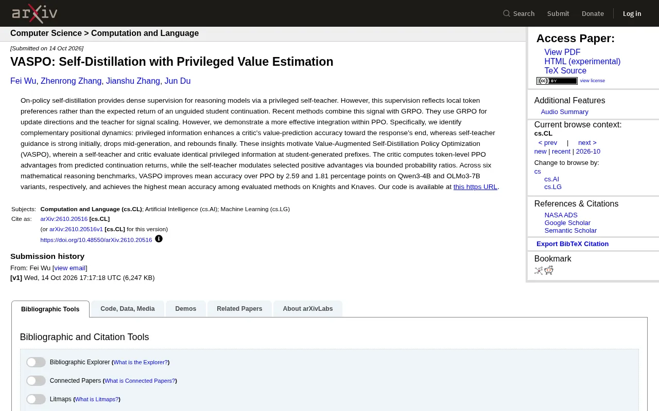 VASPO: Reshaping Self-Distilled Reasoning Training with Privileged Value Estimation